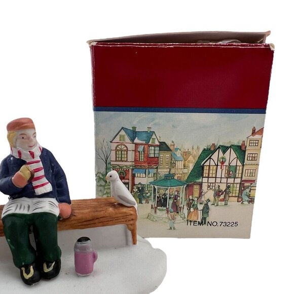 Vintage Lemax Christmas Village Suppertime Porcelain 1997 w/Box 73225 Park Bench - Picture 10 of 10